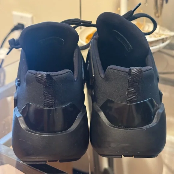 ❤️ Prada Techno Stretch Sneakers Black Fabric Rubber - Picture 7 of 9